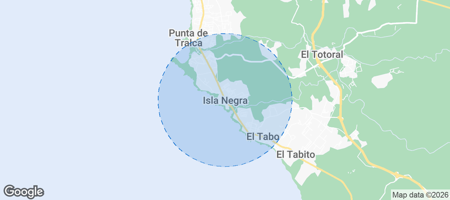 Isla Negra Airbnb map